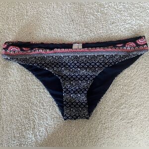 AZURA Navy and Red Patterned Bikini Bottom